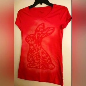 Red bleach bunny rabbit tee shirt Sz S